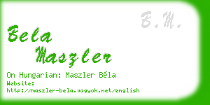 bela maszler business card