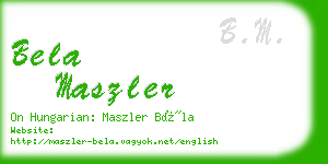 bela maszler business card